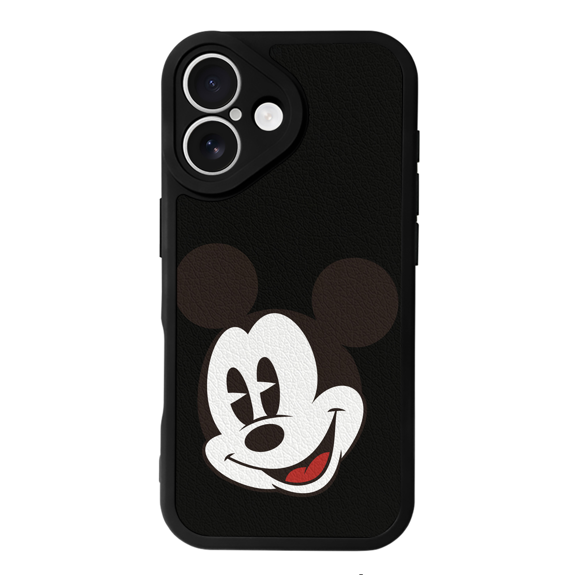 （画像用） ミッキーマウス Mickey Mouse 【iPhone 16シリーズ対応】シリコンスマホケース（レザー調） 材質：シリコン
